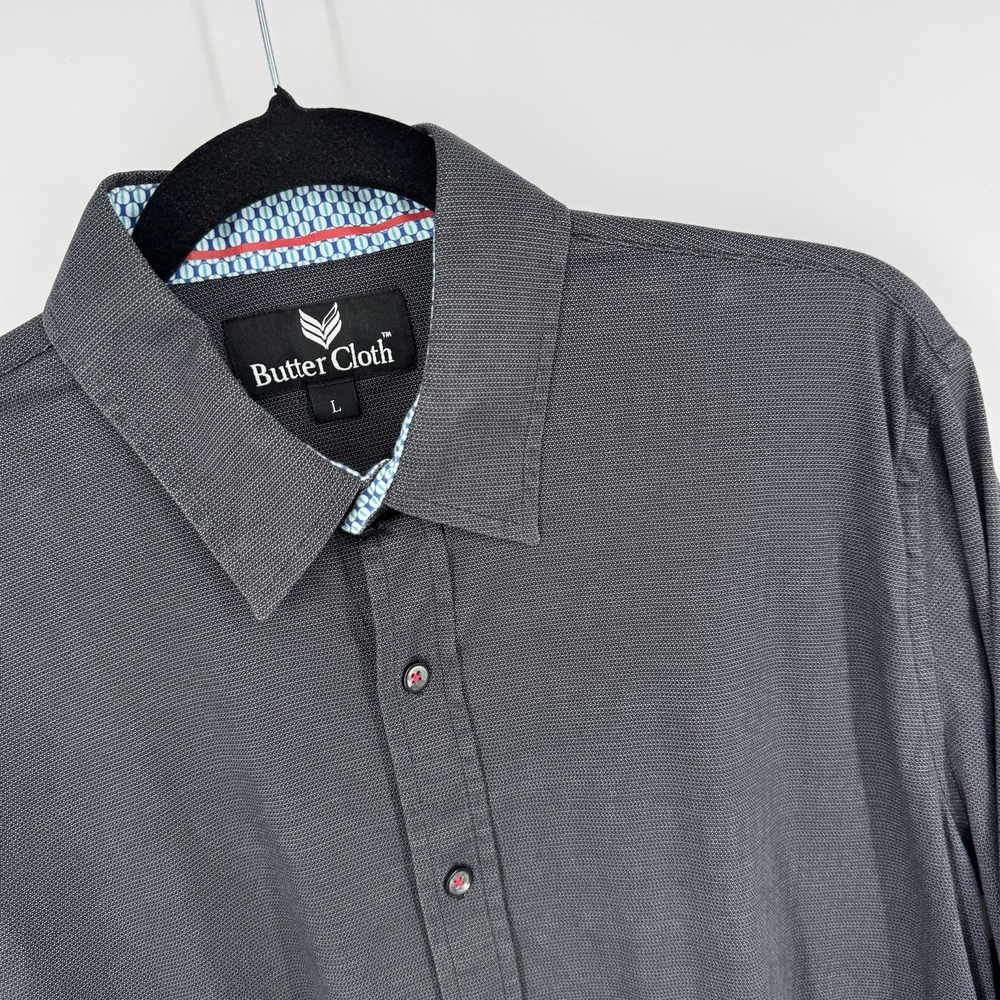 Butter‎ Cloth Shirt Mens Large Long Sleeve Button Up Dress Modern Soft Commute